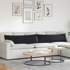 vidaXL Sofa Kussens 2 stuks Zwart 145 x 40 cm Cordstof