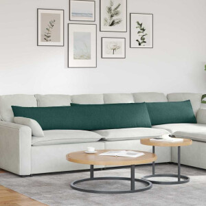 vidaXL Sofa Kussens 2 pcs Donkergroen 200 x 40 cm Stof