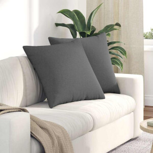 vidaXL Sofa Kussens 2 pcs Donkergrijs 60 x 60 cm Stof