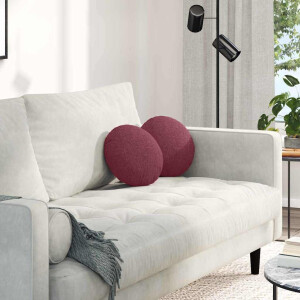 vidaXL Zitkussens 2 pcs Wijnrood Ø30 x 13 cm Stof