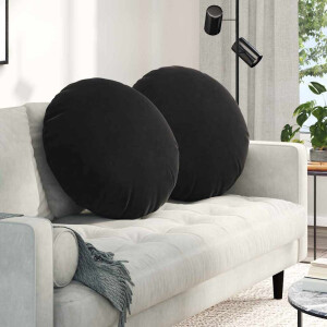 vidaXL Zitkussens 2 pcs Zwart Ø60 x 21 cm Fluweel