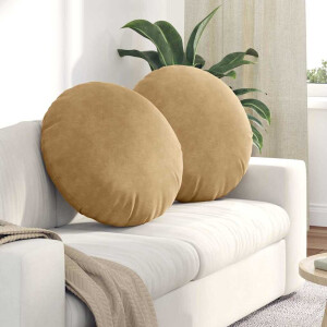 vidaXL Zitkussens 2 pcs Bruin Ø60 x 21 cm Fluweel