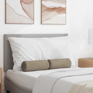 vidaXL Bolster Kussens 2 pcs Taupe Ø 15 x 40 cm Microvezel Stof