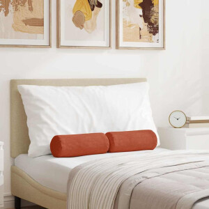 vidaXL Bolster Kussens 2 pcs Rood-oranje Ø 15 x 40 cm Katoen Stof