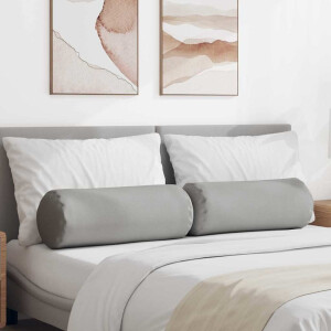 vidaXL Bolster Kussens 2 pcs Wolkengrijs Ø 25 x 70 cm Stof