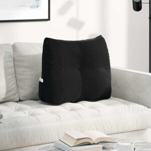 vidaXL Rugkussen Zwart 60 x 24 x 50 cm Fluweel