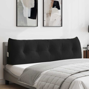 vidaXL Rugkussen Zwart 160 x 24 x 50 cm Fluweel