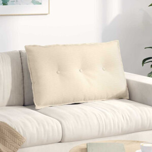 vidaXL Rugkussen Crème 80 x 50 cm Cordstof