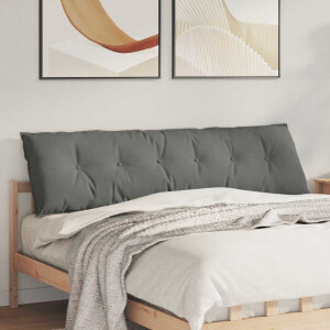 vidaXL Rugkussen Donkergrijs 180 x 50 cm Microvezel Stof