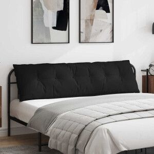 vidaXL Rugkussen Zwart 180 x 50 cm Microvezel Stof