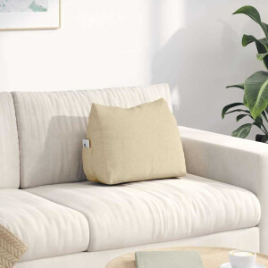 vidaXL Rugkussen Crème 45 x 20 x 35 cm Stof