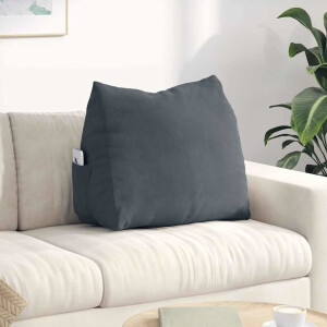 vidaXL Rugkussen Donkergrijs 60 x 20 x 50 cm Cordstof