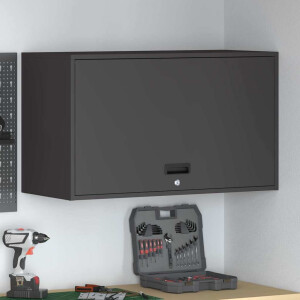 vidaXL Wandkast voor Garage Zwart 90 x 40 x 53 cm Poedercoating staal