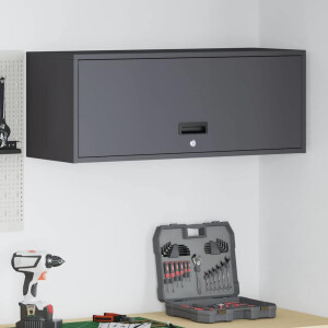 vidaXL Wandkast voor Garage Zwart 90 x 33 x 35 cm Poedercoating staal