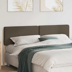 vidaXL Gestoffeerd hoofdbord Bruin en Taupe 180 cm Massief grenenhout
