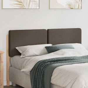 vidaXL Gestoffeerd hoofdbord Bruin en Taupe 135 cm Massief grenenhout