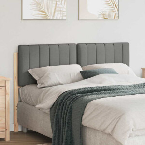 vidaXL Gestoffeerd hoofdbord Bruin en Licht Grijs 140 cm