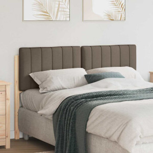 vidaXL Gestoffeerd hoofdbord Bruin en Taupe 135 cm Massief grenenhout