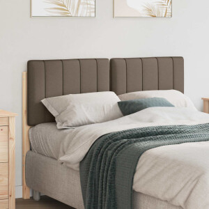 vidaXL Gestoffeerd hoofdbord Bruin en Taupe 120 cm Massief grenenhout