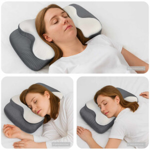 vidaXL Nek kussen Wit Traagschuim 58 x 37,5 x 12 cm