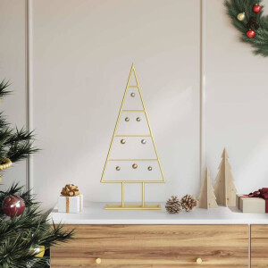 vidaXL Metalen kerstboom met standaard Goud 60 cm Poedergecoat staal