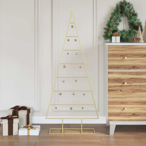 vidaXL Metalen kerstboom met standaard Goud 125 cm Poedergecoat staal