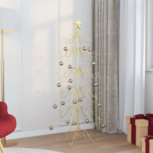 vidaXL Metalen kerstboom met standaard Goud 150 cm Poedergecoat staal