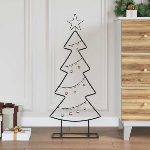 vidaXL Metalen kerstboom met standaard Zwart 90,5 cm Staal