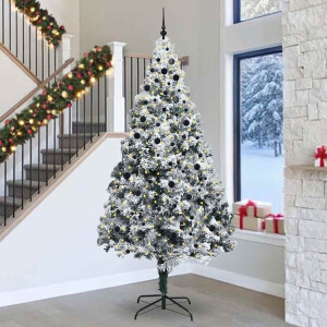 vidaXL Kerstboom met decoratieve touwlichten Wit 300 cm PVC