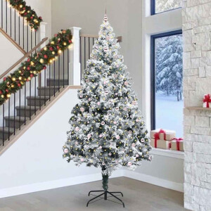 vidaXL Kerstboom met decoratieve touwlichten Wit 300 cm PVC