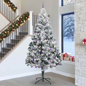 vidaXL Kerstboom met decoratieve touwlichten Wit 300 cm PVC