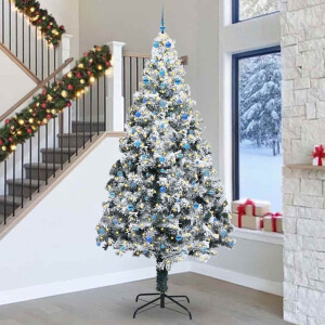 vidaXL Kerstboom met decoratieve touwlichten Wit 300 cm PVC
