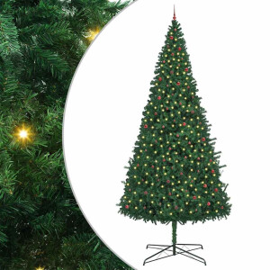 vidaXL Kerstboom met decoratieve touwlichten Groen 400 cm PVC