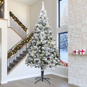 vidaXL Kunst Kerstboom met verlichting met 300 LED Groen 400 cm PVC