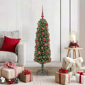 vidaXL Kunstkerstboom Groen 120 cm PVC en Staal en Kunststof
