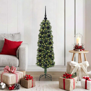 vidaXL Kunstkerstboom Groen 120 cm PVC en Staal en Kunststof