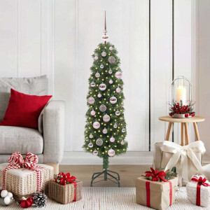 vidaXL Kunstkerstboom Groen 120 cm PVC en Staal en Kunststof
