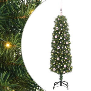 vidaXL Kunstkerstboom Groen 150 cm PVC en Staal en Kunststof