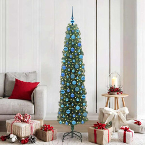 vidaXL Kunstkerstboom Groen 180 cm PVC en Staal en Kunststof