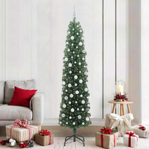 vidaXL Kunstkerstboom Groen 210 cm PVC en Staal en Kunststof