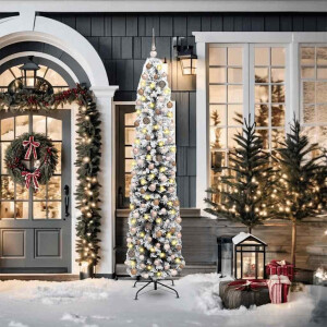 vidaXL Slanke Kerstboom Groen 55 x 55 x 210 cm Kunststof en metaal