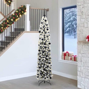 vidaXL Kunstkerstboom Groen 240 cm PVC en Staal en Kunststof