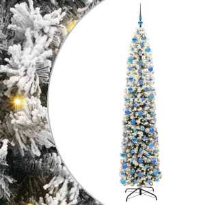 vidaXL Kunstkerstboom Groen 240 cm PVC en Staal en Kunststof