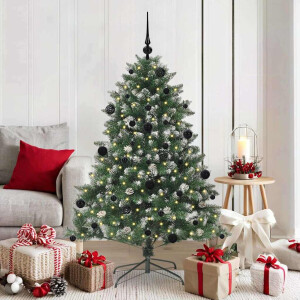 vidaXL Kunstkerstboom Groen 105 x 105 x 150 cm PVC en Plastic en Staal