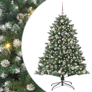 vidaXL Kunstkerstboom Groen 105 x 105 x 150 cm PVC en Plastic en Staal