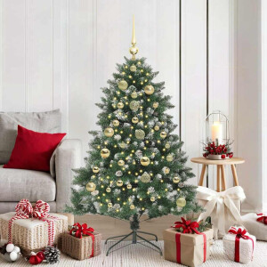 vidaXL Kunstkerstboom Groen 105 x 105 x 150 cm PVC en Plastic en Staal