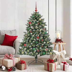 vidaXL Kunstkerstboom Groen 105 x 105 x 150 cm PVC en Plastic en Staal