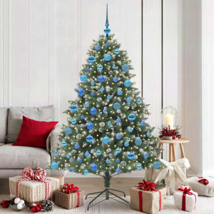 vidaXL Kunstkerstboom Groen 126 x 126 x 180 cm PVC en Plastic en Staal