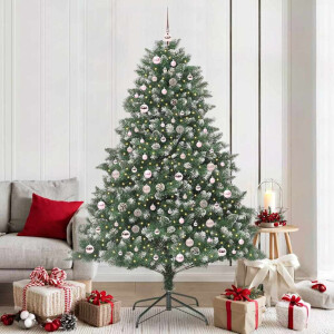 vidaXL Kunstkerstboom met 300 LED Groen 210 cm PVC en Plastic en Staal