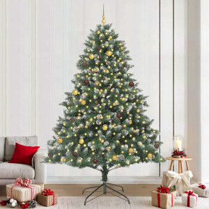 vidaXL Kunstkerstboom met 300 LED Groen 240 cm PVC en Plastic en Staal